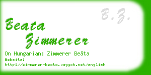 beata zimmerer business card