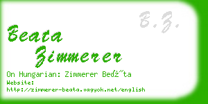 beata zimmerer business card